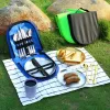 Geschirrsets tragbares Camping Castlery Set Tableware Edelstahl Picknicksteak -Messer -Stoffplatte Kit Kit