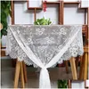 Table Cloth White European Vintage Home Lace Decorative Textile Sofa Dining Er Wedding Party El Decor 220906 Drop Delivery Garden Te Dhui8