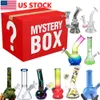 1pc Shisha Bilnd Box Rauchen Glas Bong zufällige Schiffswasserpfeife Becher + 14mm Glasschale