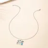 designer Alloy English Letter Necklace Pendant Western Wind Cactus Sunflower Turquoise Chain