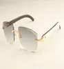New factory direct luxury fashion ultra light sunglasses 3524015I natural mixed horns pointed sunglasses legs sunglasses engravin2642352