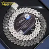 Pass Diamond Tester VVS Black Moissanite Diamond Sier Hip Hop Iced Out Jewelry Men Collier Cuban Link Chain