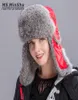 Russian Rabbit Fur Hat Natural Rabbit Fur Trapper Hat Skiing Cap Winter Warm Earflap Hat Genuine Rabbit Fur Bomber Caps MSMinShu1385499