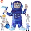 Großhandel Outdoor -Aktivitäten 10 m hochblau aufblasbarer Astronaut mit Gläser aufblasbarer Raumleiter Model Cartoon mit Luftgebläse zum Verkauf