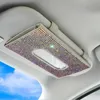 Tkanka samochodowa pudełko tkanki samochodowe maska ​​słoneczna pudełko Diamentowe auto tkanek papierowy maska ​​maska ​​obudowa Sunvisor wisząca serwetka Auto Wewnętrzne akcesoria T240509