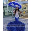 Glitzer Diamonds Royal Blue Prom Kleid 2024 Perlen Kristalle Strauchsteine Geburtstagsfeier Spezialempfang Abendkleid