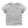 T-shirty de brzoskwiniowe letnie chłopcy i dziewczęta bawełniana koszulka Childrens krótkie rękaw T-shirt dziewczyna chłopcy solidny kolor t-shirt dziecięcy odzież 1-12L2405