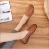 Casual Shoes Summer Hollow Out Women Flats Slip On Ballet Shallow Hand-made Genuine Leather Womens Loafers