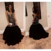 African Black Girl Mermaid Rhinestone Aduses 2019 Bling Paustics Crystal Party Vest V Neck Sexy Formale Abito di laurea Abito di laurea 0510