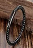Мужские браслеты подлинные кожаные браслеты с кабелем из нержавеющей стали C Clasps Bangles для самок Male7650025