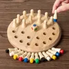 Trämeminnet Match Stick Chess Color Game Board Puzzles Montessori Education Toy Cognitive Ability Learning Toys for Children 240509