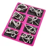 8pcsset Metal Montessori Puzzle Wire IQ Mind Brain Puzzles Adultos Interactive Juego relevante Toyes educativos 240509