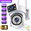IP CAMERA TROYHDSN 8MP 4K PTZ WiFi Double Lens Detection du corps humain Suivi automatique de surveillance extérieure Caméra étanche et sûre Vision nocturne D240510