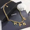 23SS Modne 18 -karatowe złote naszyjniki ze stali nierdzewnej Choker Letter Wiselant Oświadczenie Moda Domens Naszyjnik Wedding Jewelry Akcesoria x347