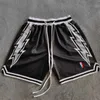 Shorts maschile Trillest Black Golden State Flash Stamping Basketball Shorts con tasche con cerniera Curry Street Street Sportspants J240510