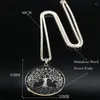 Colliers pendants yoga acier inoxydable pour hommes Black Tree of Life Choker Collier Amulet Bijoux Gift Arbre de Vie N724S06