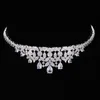 Geniala 4st brud zirkoniums fulla smyckesuppsättningar för kvinnor party lyx dubai nigeria cz crystal bröllop smyckesuppsättningar 240510