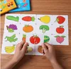 32st småbarnsmatchningskort Tidiga Montessori Education Puzzle Toys Cartoon Jigsaw Animal Color Shape Cognitive Training Presents