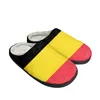 Тапочки бельгийский флаг дома хлопковые мужские женские сандалии сандалии бельгиам плюшевые спальни повседневная сохранение тепло