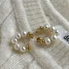 Authentische 925 Sterling Silber Perlen Studienohrring für Frauen natürliche Süßwasserperlen Ohrringe Hochzeitsfeier Geschenke Fein Schmuck Mutter Geschenk