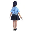 Vestir up umer figurume para crianças figurino para meninas - uniforme de policial conjunto com acessórios Party Show Gifts 240510