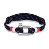 Bracelets de charme Mkendn Mens esportes de camping de pára-quedas Sobrevivência de sobrevivência Mulheres Mulheres em forma de U Aço inoxidável Jóias de praia de fivela de fivela Y240510