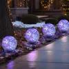 MLKNK Solar Globe Light Outdoor Waterproof-solar Ball-solar Garden Light-solar Orb Outide 4 Pack Cracked Gla Ball for Lawn Patio Yard Backyard