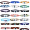 Beaded Strand 8Mm Natural Stone Evil Eye Bracelet Handmade Hematite Tiger Elastic Crystal Bracelets Women Men Reiki Jewelry Dhgarden Dhnlb