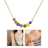 Colliers pendants Korea Fashion Glaze coloré Collier de perle de fleurs pour les femmes Girls Vintage Cool