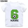 T-shirt Numero di calcio T-shirt per ragazzi stampati 1 2 3 4 5 6 7 8 9 Birthday Nome personalizzato per bambini abbigliamento per bambini T-shirt HKP2724L2405