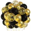 Party Decoration 30 stuks Zwart en goud gemengde ballonnen 12 inch glitter verjaardag afstudeerjaar decoraties