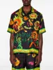 24SS Casa Blanca Designer Silk Casual Shirt Nieuw product Zomer Rock and Roll Print Patroon Silk Men Casual Loose Hawaii Beach Korthelven Rapelhemd Casablanc Tops