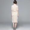 Sukienki robocze retro w chińskim stylu letnie stroje dla kobiet 2024 PRZEMYSŁ IRBY BRUDACJA cekinowa cekina krótkiego rękawu guzika dwuczęściowa spódnica