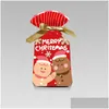 Autre organisation d'entretien ménager Nouveau 10pcs Cartoon Noël Sacages cadeaux Gift Kids Cookie Sweet Plastic Dstring Sac décorations de Noël F DHRQ4