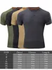 Mege Men Tactical T Shirt 2 PCs Armee Militär Kurzarm Cool Oneck Quickdry Fitnesshemden Mann lässig Camiseta Hombre xxxxl 240510