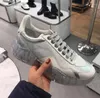 Casual Shoes 2024 Trend Real Leather Chunky Sneakers For Womens Celebs White Silver Lace Up Crystal Bling Women Ultra Designer