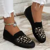 Casual Shoes Comemore Women Breathable Mesh Shallow Flats Woman Lightweight Slip-on Walking Shoe Leopard Prints Knitted Loafers