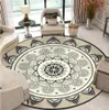 Tapetes bohemian mandala redondo tapete para sala de estar grande geométrico de flor étnico quarto tapetes anti slip retro piso mat6610643