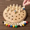 Wooden Montessori Chess Puzzle Game - Colorful Memory Match for Children's Cognitive Development