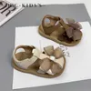 Sandales Chaussures pour enfants 2024 Été Nouveau enfant Bow Princess Sandales 1-3 ans fille H240510