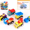 6 pezzi di auto giocattoli mini ingegneria inerziale veicolo tira indietro giocattoli per camion dei pompieri per bambini carsici per bambini regalo per bambini
