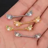 Nipple Rings Blue Crystal Nipple Piercing Jewelry 14G Cz Shiny Nipple Ring Barbell Piercings Round Nipples Bars Wings Piercing Pezon Mujer Y240510