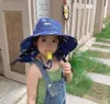 Desenho animado crianças verão dobrável sol chapéu de pescador moda rápida sunhat infantil cpas à prova d'água
