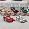Дизайнерские бриллианты каблуки буквы 11 см с красными каблуками Новые роскошные кожаные сандалии кожа кожаные насосы женские свадебные туфли с коробкой большой размер 34-43.