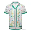 Casablanca Short Shirt Hawaiian Beach Vacation Travel Fashion Retro Flower 5/4 Sleeve