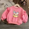 Pullover meisjes sportshirt katoen ritssluiting kindercartoon geprinte kinderen t-shirt 2023 lente/zomer babykleding Korean Stylel2405