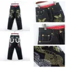 Pantalon de broderie de rue Jeans vintage Pantalon Hiphop Mens Boyfriend Imprimé Boyfreau Golden Silver Snake Lavage Contrôle Contrôle plus taille 30-46