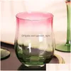 Wijnglazen creatieve vintage rood glas kunstmatig geblazen gradiënt tall cup menselijke bloem bloeiende cocktail drop levering huis garde dhvmz