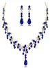 Groene blauw wit rood kristal oorbellen ketting bruids sieraden sets voor vrouwen elegante bruiloft sieraden set aniversary formeel evenement8876014