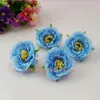 Dekorative Blumen 20pcs 5 cm Stoff Tee Rosen Seidenblumköpfe für DIY Accessoires Girlandkranzbogen Hochzeits Armband Kopf Ring